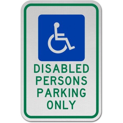 Disabled Persons Parking Only Sign